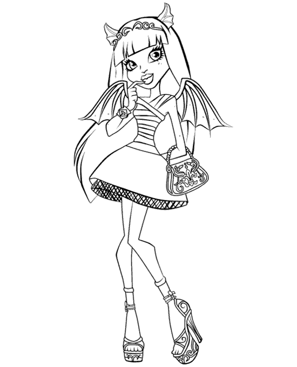 Rochelle goyle free coloring page monster high