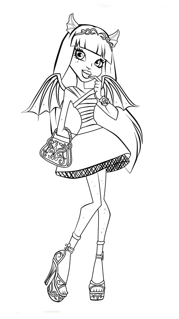 Rochelle goyle from monster high coloring page color luna monster high pictures monster high coloring pages