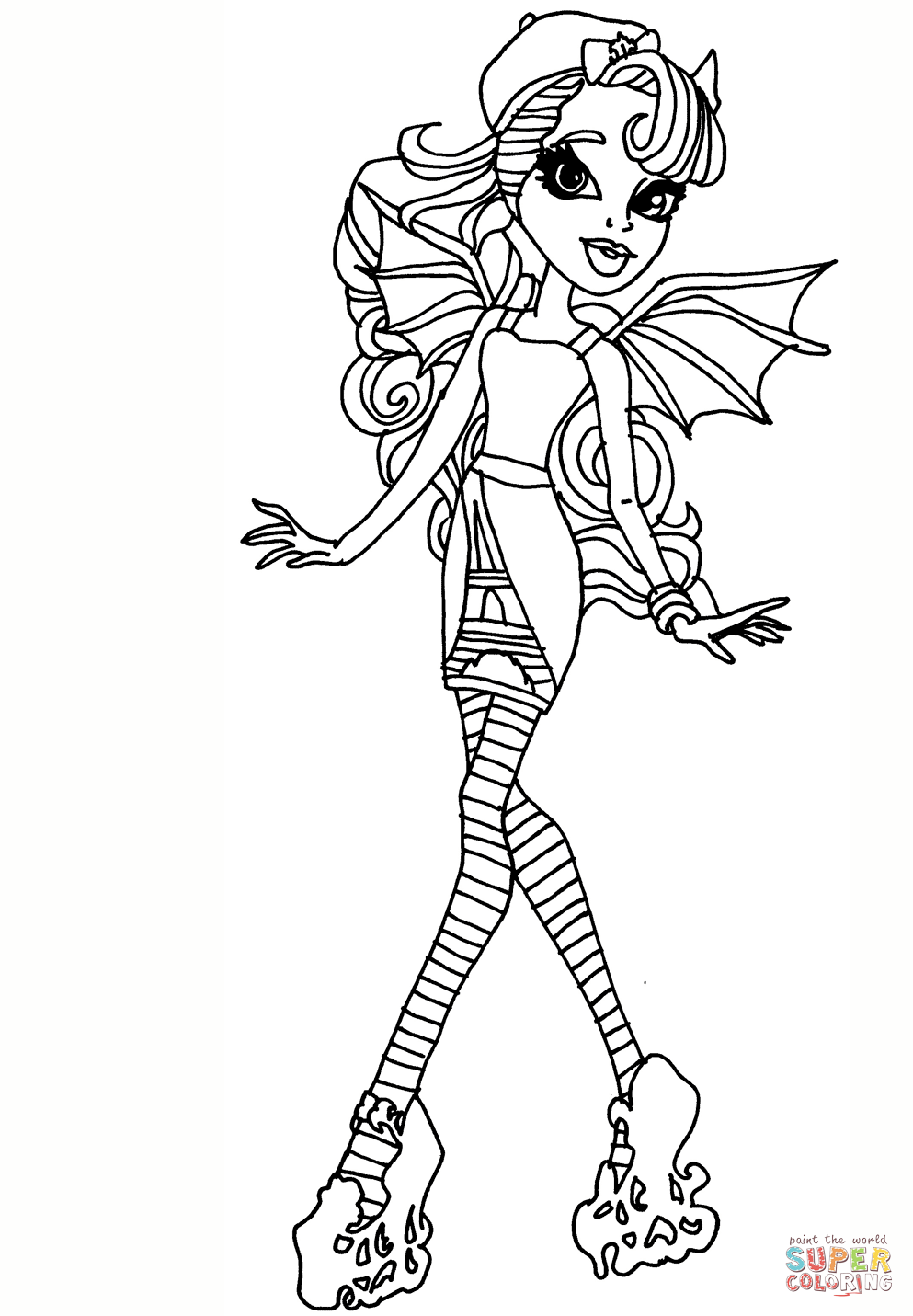 Monster high rochelle goyle coloring page free printable coloring pages