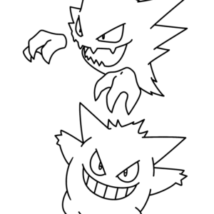 Gengar coloring pages printable for free download