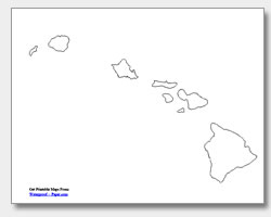 Printable hawaii maps state outline county cities