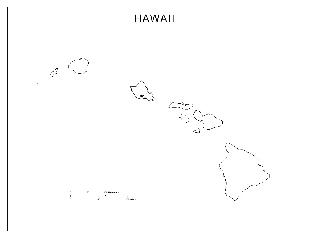 Hawaii blank map