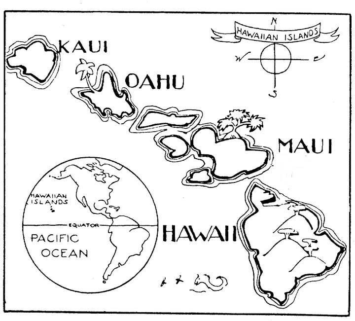 Hawaii map color page hawaii activities hawaii kids map of hawaii