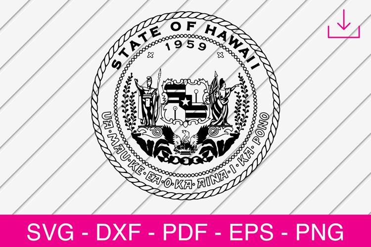 Hawaii svg hawaiian seal svg coat of arms badge