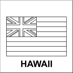 Clip art flags hawaii bw i