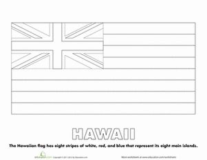 Hawaii state flag worksheet education hawaii state flag flag coloring pages state flags