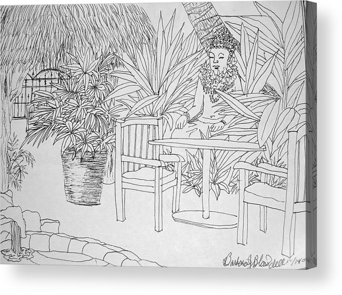 Hawaii coloring page acrylic print by barbara j blaisdell