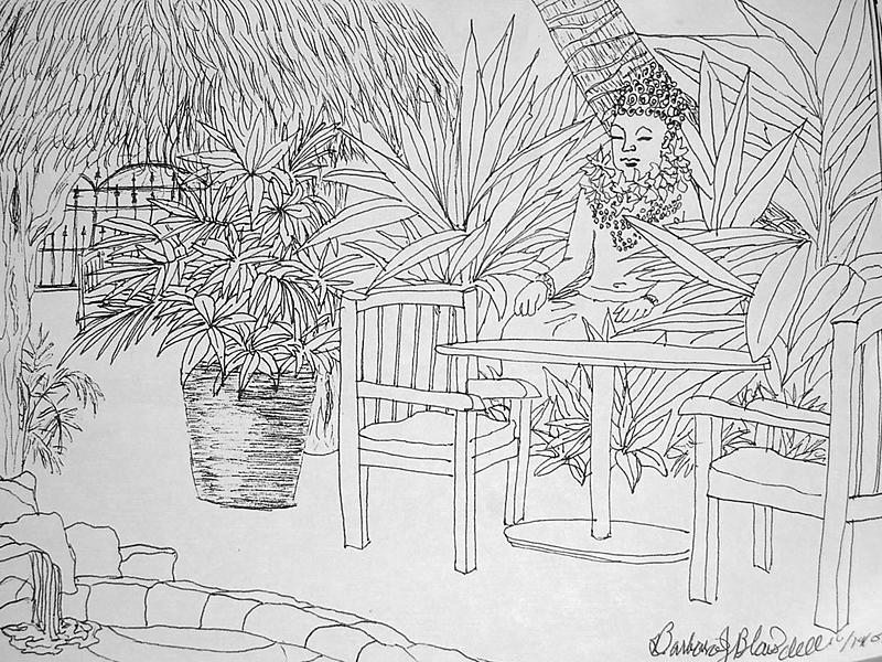 Hawaii coloring page drawing by barbara j blaisdell