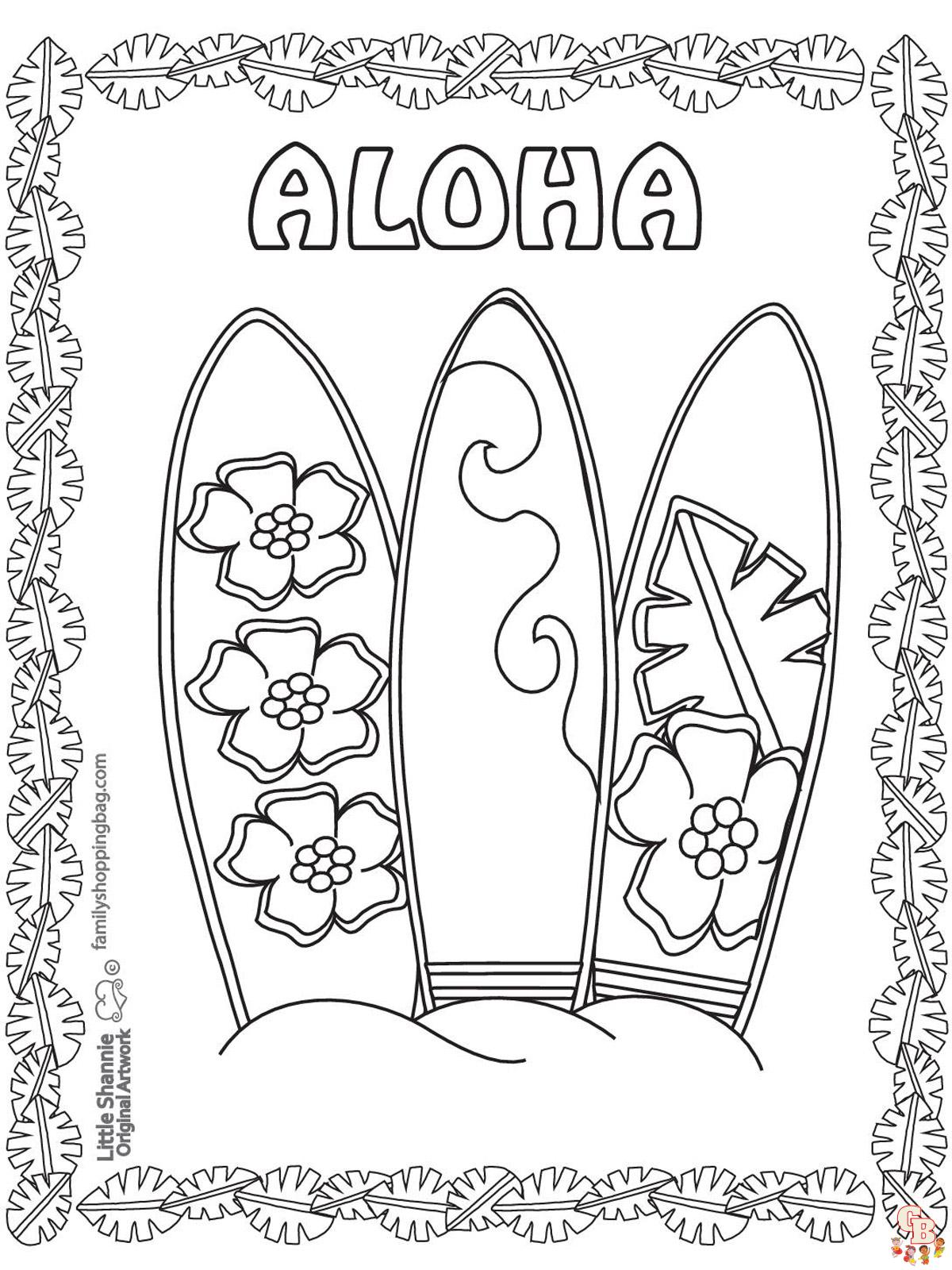 Aloha coloring pages