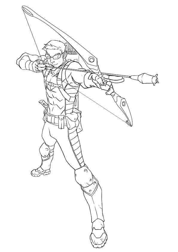 Young hawkeye coloring page
