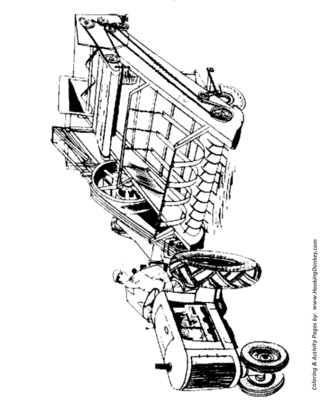 Farm equipment coloring pages printable farmer on a hay bailer coloring page and kids activity sheet