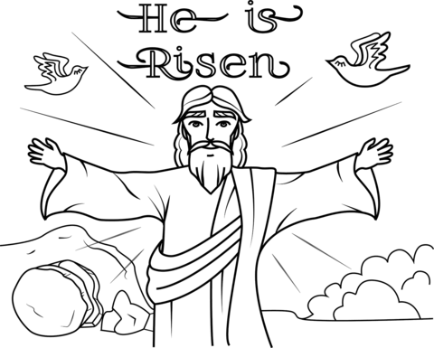 He is risen coloring page free printable coloring pages