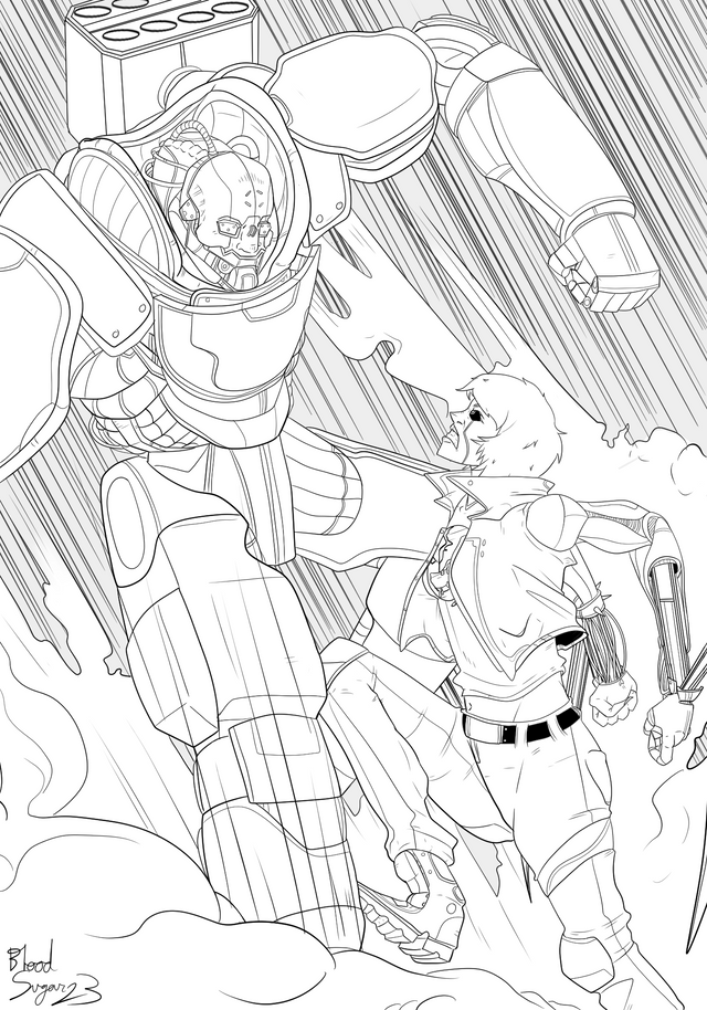 Quick rendering of my v going head to head with adam smasher i did tonight rcyberpunkgame