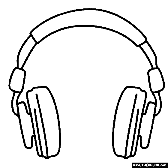 Headphones coloring page coloring pages headphones drawing color