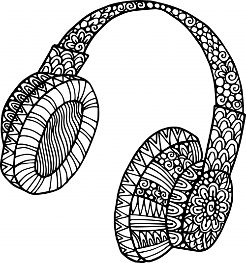 Headphone doodle coloring