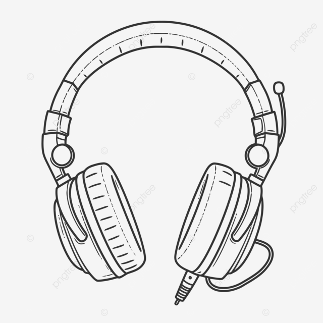 Headphones in outline fashion coloring pages sketch drawing vector phone drawing wing drawing headphone drawing png and vector with transparent background for free download