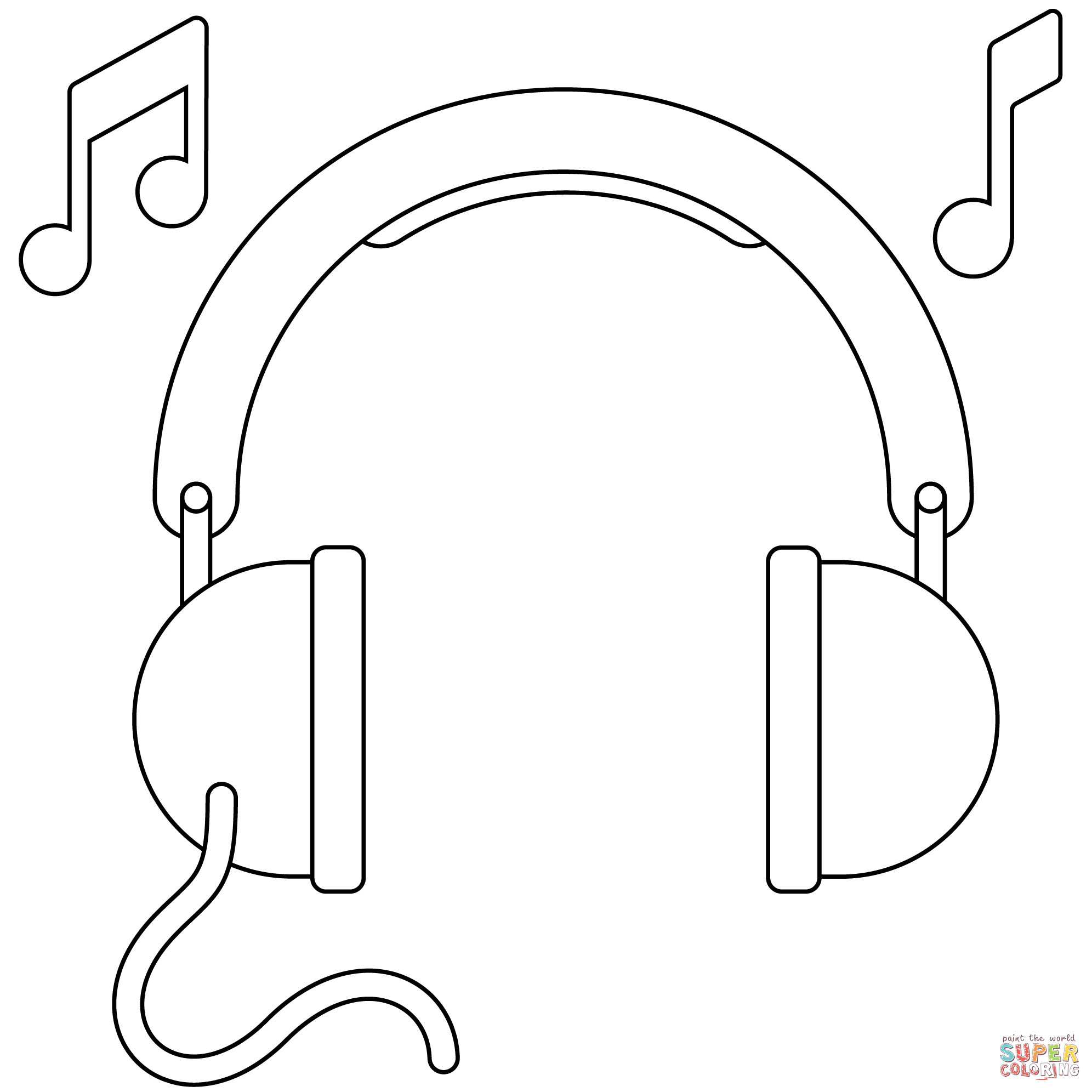 Headphone emoji coloring page free printable coloring pages