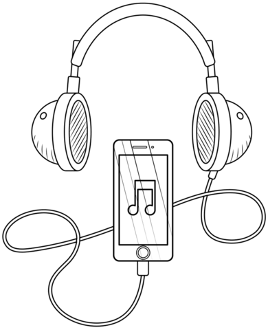 Headphones coloring page free printable coloring pages