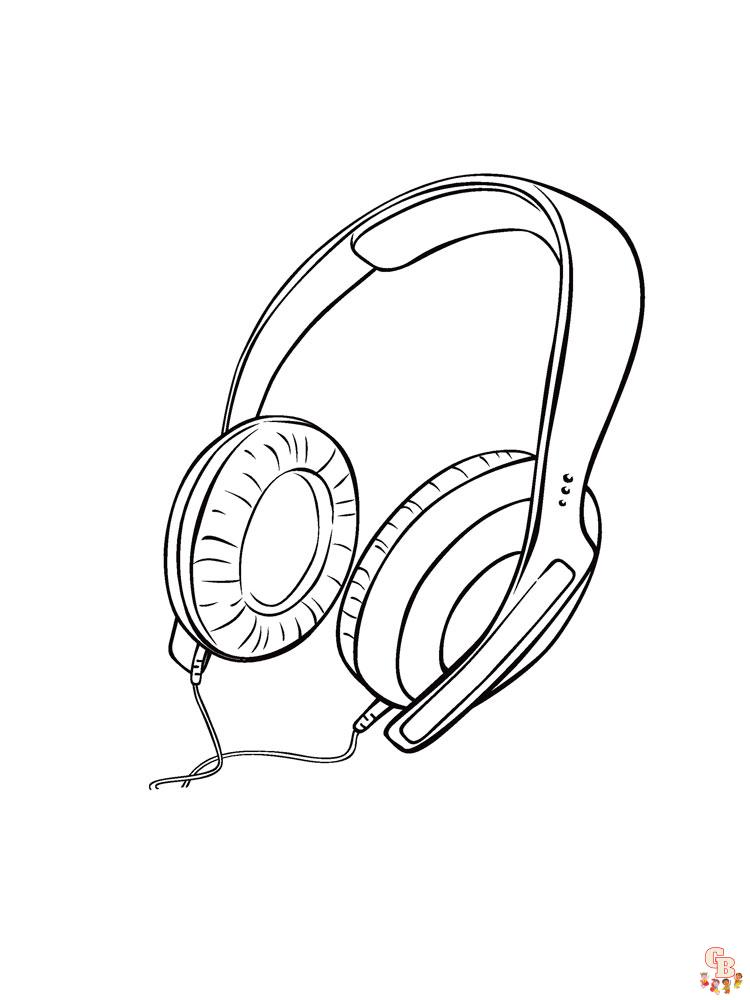 Get creative with headphones coloring pages for kids