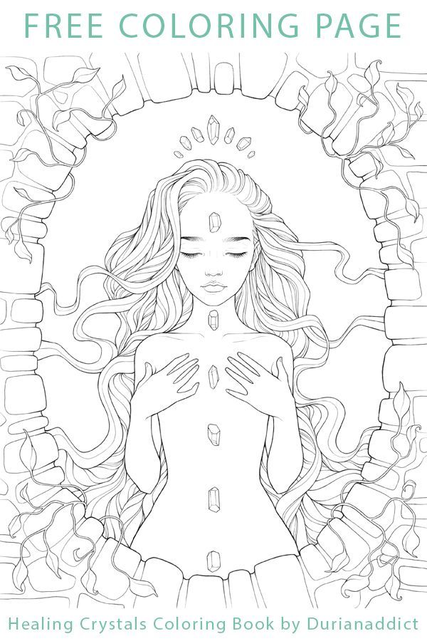 Free coloring page healing crystals adult coloring book by durianaddict witch coloring pages steampunk coloring free coloring pages