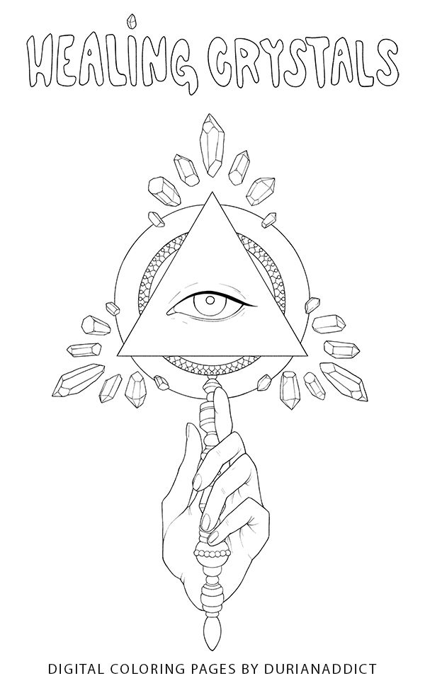 Printable coloring pages for adults healing crystals