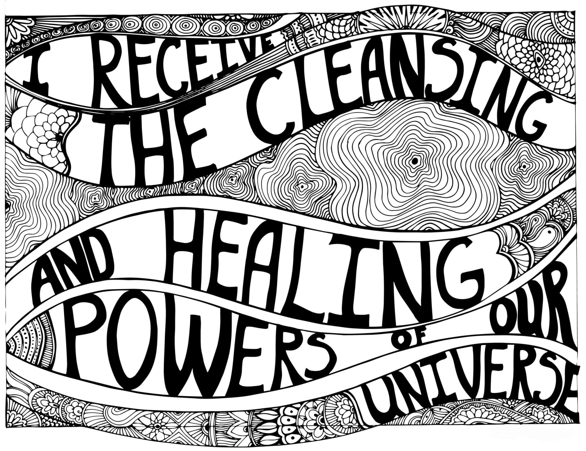 Affirmation healing coloring pages