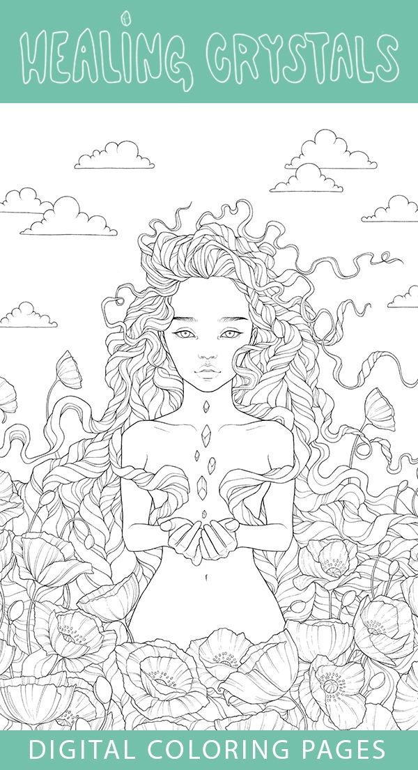 Printable coloring pages for adults healing crystals
