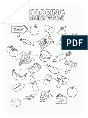 Coloring pages healthy and unhealthy food pdf