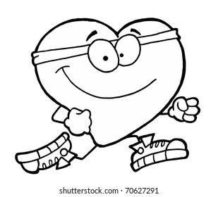 Black white coloring page outline jogging vector de stock libre de regalãas