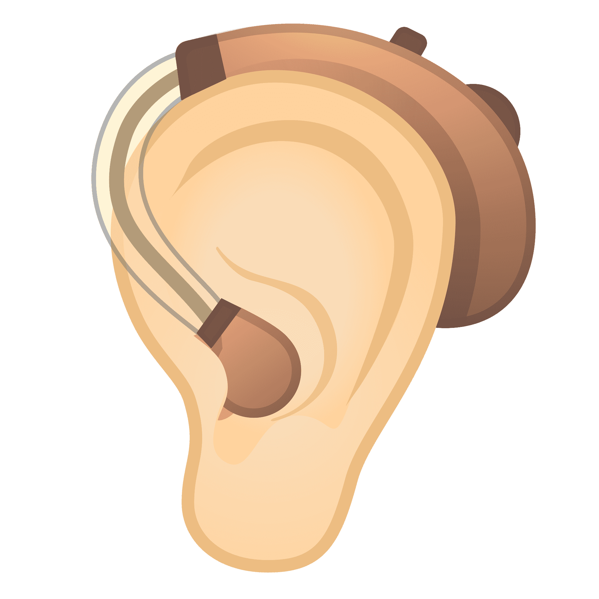 Ear with hearing aid emoji clipart free download transparent png