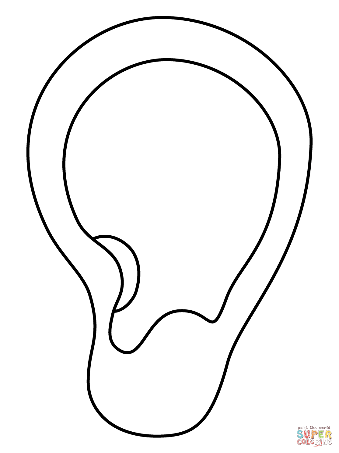 Ear emoji coloring page free printable coloring pages