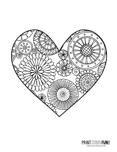 Printable heart coloring pages a huge collection of hearts for coloring crafting learning at