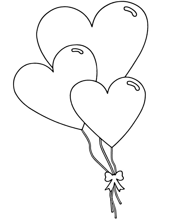 Love symbol coloring page hearts