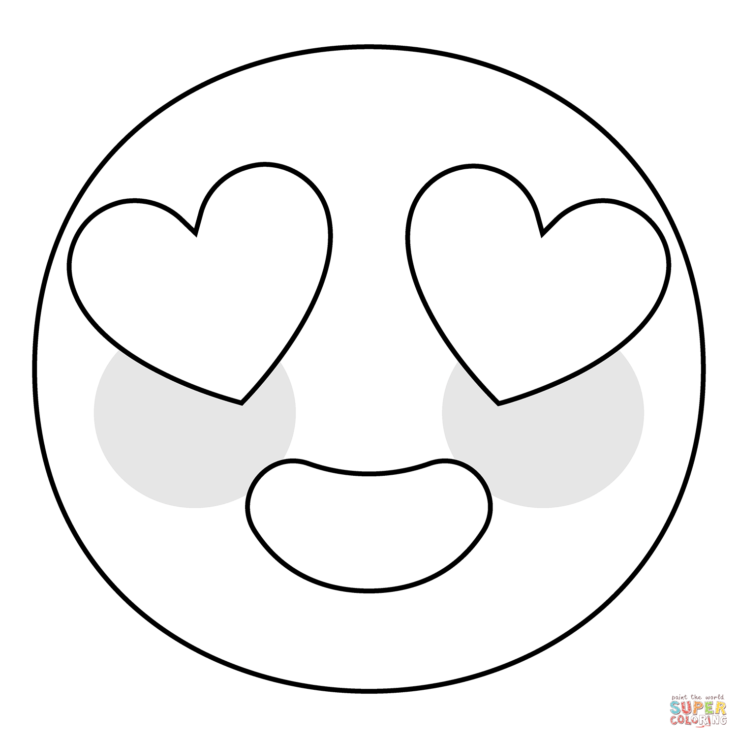 Smiling face with heart eyes emoji coloring page free printable coloring pages