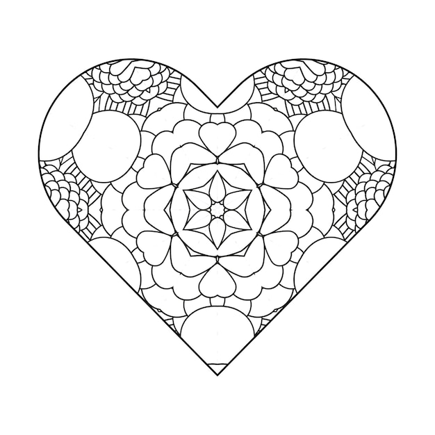 Premium vector heart coloring page valentines day coloring page adult coloring page coloring book for adults