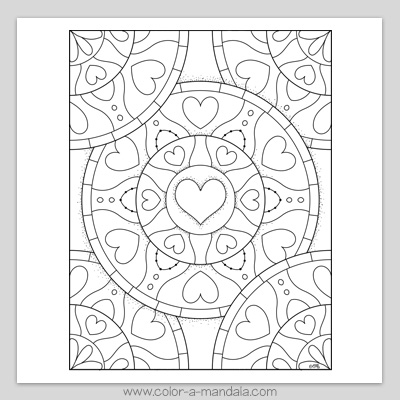 Heart mandala coloring page m
