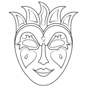 Heart mask coloring page free printable coloring pages