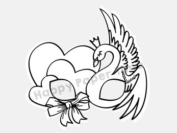 Free swan princess mask paper coloring