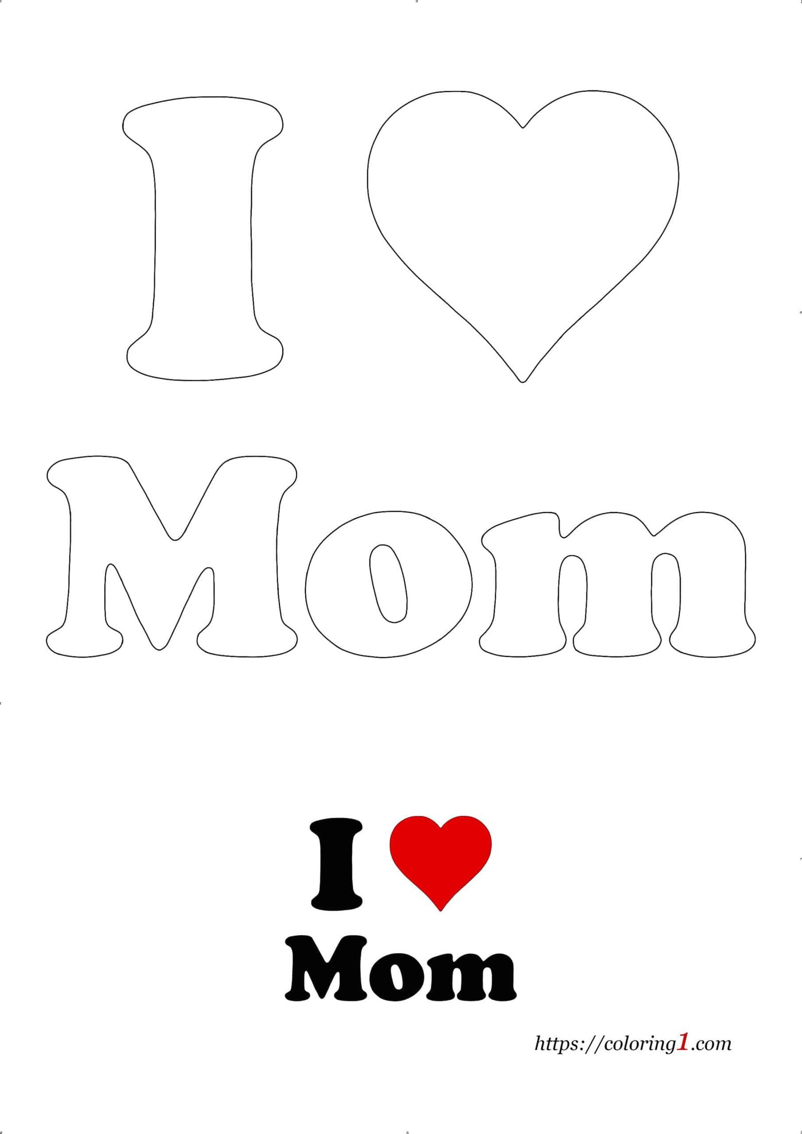I heart mom coloring pages