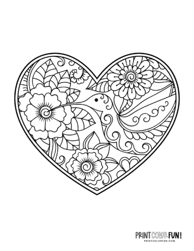 Printable heart coloring pages a huge collection of hearts for coloring crafting learning at