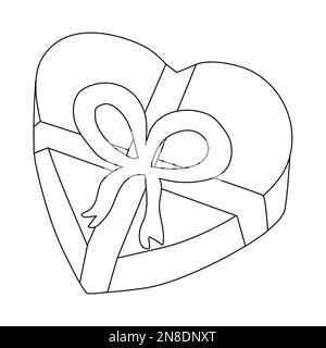 Heart shaped box with ribbon black and white stock photos images