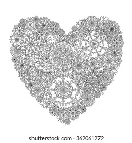 Heart shape ornament snowflakes decorative items stock vector royalty free