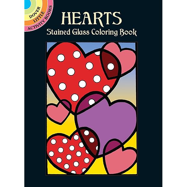 Hearts stained glass coloring book dover little activity books love beylon cathy books