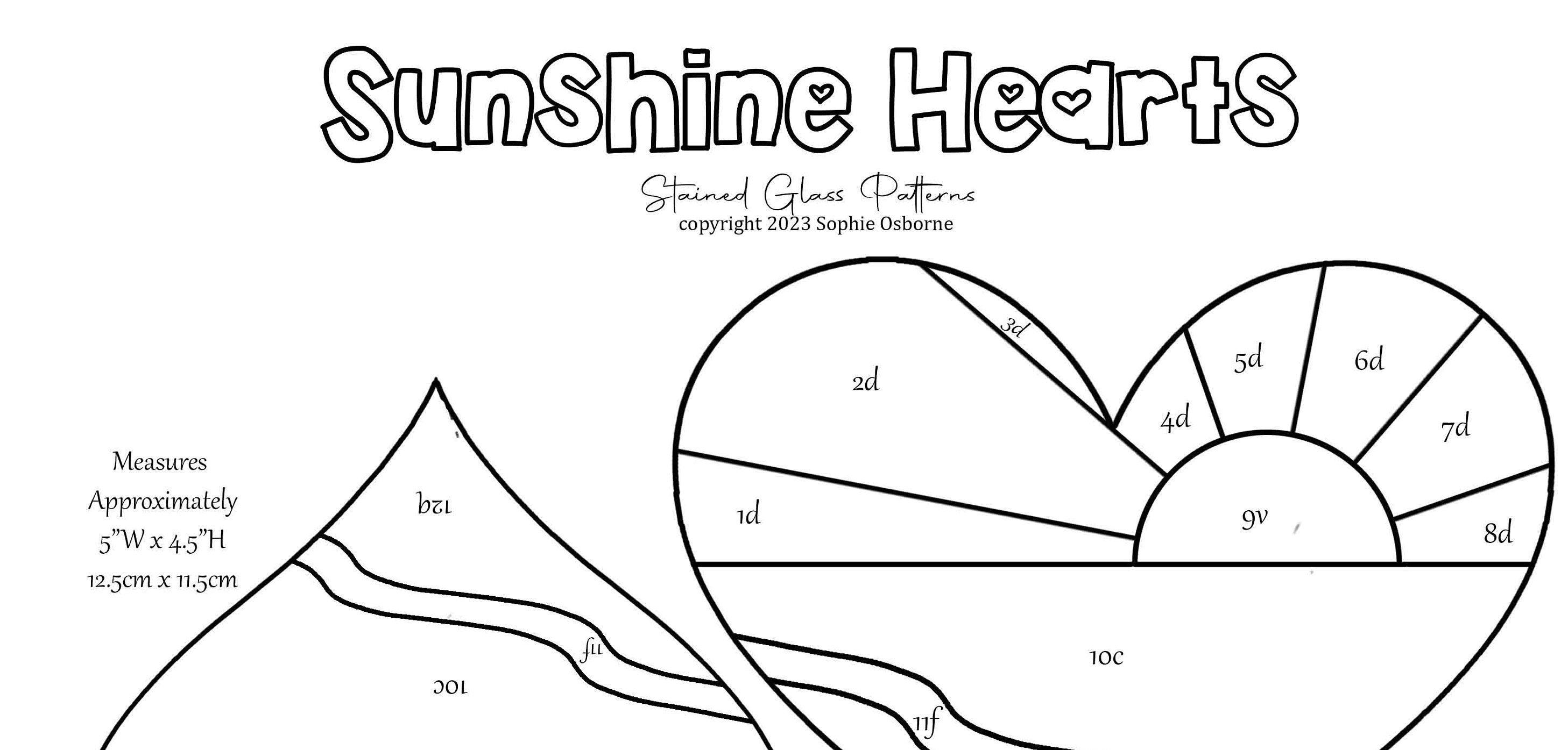 Sunshine hearts stained glass patterns