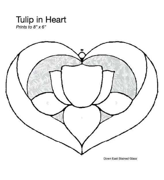 Hearts stained glass pattern collection