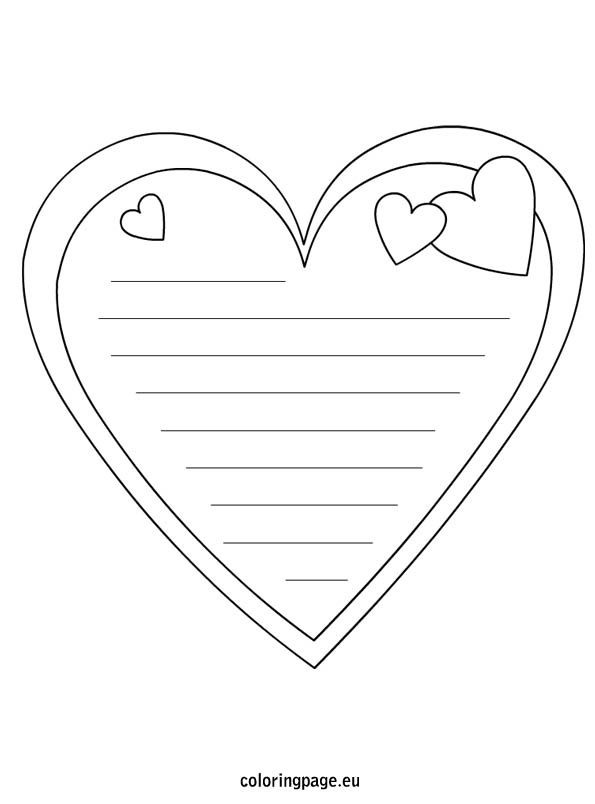 Heart note paper coloring page valentine coloring pages valentine coloring love coloring pages
