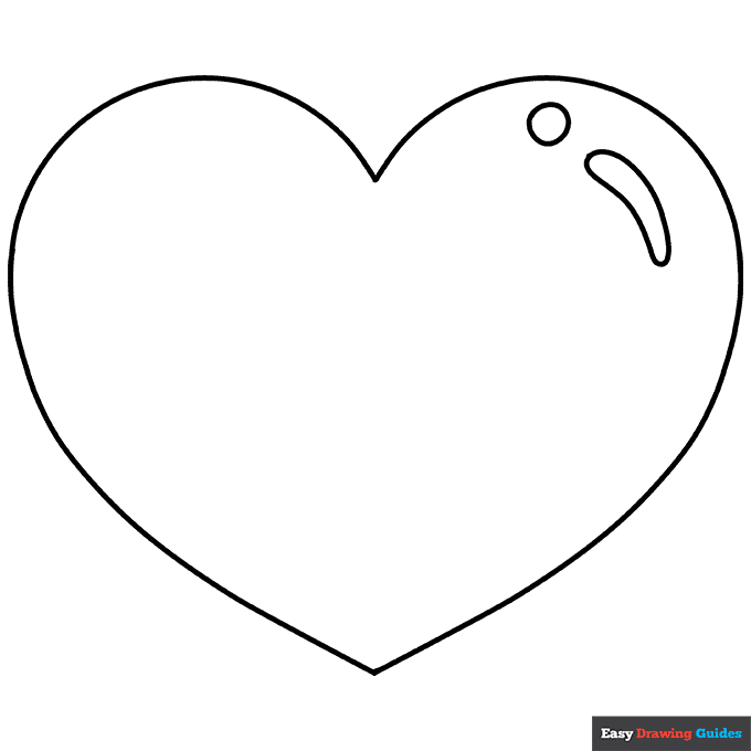 Easy heart coloring page easy drawing guides