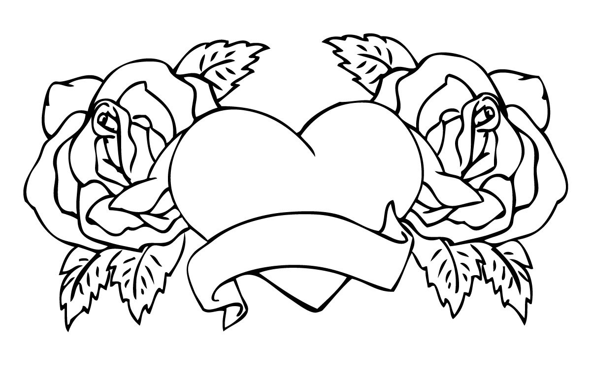 Coloring pages of hearts and flowers activity shelter