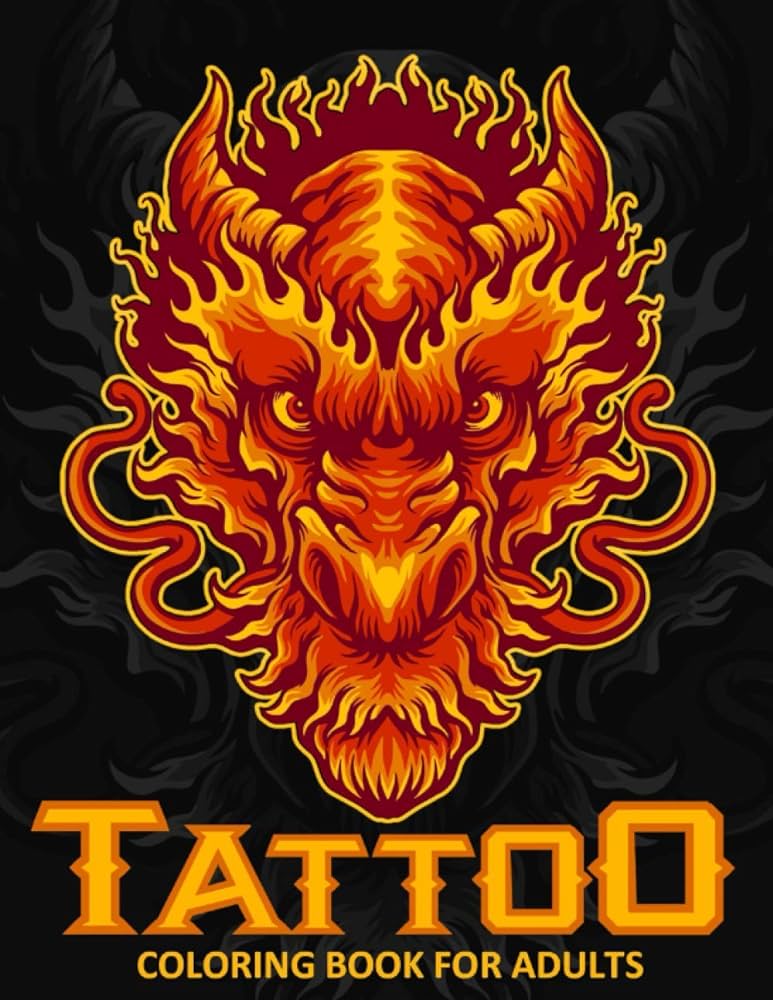 Big tattoo coloring book for adults coloring pages for men women teens beautiful designs including dragons hearts zombies skulls mexin japanese gothic and more reese keir books