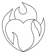 Hearts with flames coloring page free printable coloring pages